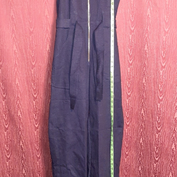 JUMPSUIT FULL ZIP CLOSURE WITH BELT BELL BOTTOMS WOMEN'S - Picture 4 of 9